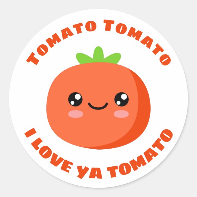 Sticker Rond Tomato Tomato Je t'aime Tomate (Devant)