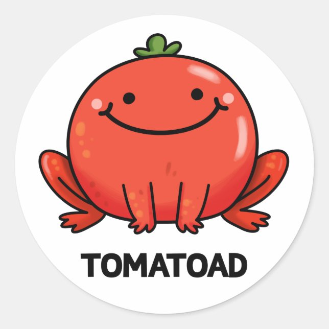 Sticker Rond Tomatoad Funny Tomato Toc Pun (Devant)