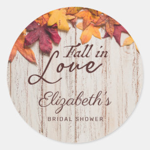 Sticker Rond Tomber dans l'amour L'automne laisse la Fête des m