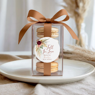 Sticker Rond Tombez amoureux Boho Herbe de Pampas Floral Automn