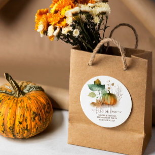 Sticker Rond Tombez amoureux Élégance rustique Citrouille