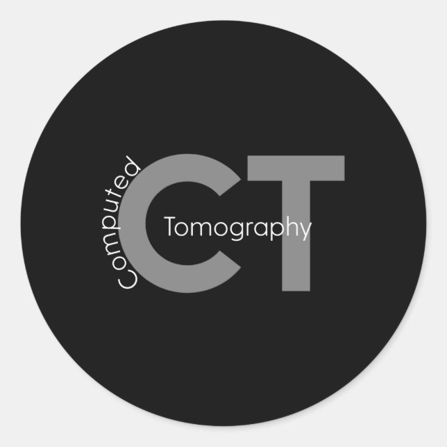 Sticker Rond Tomographie Calculée Technologue Ct Mri Tech (Devant)