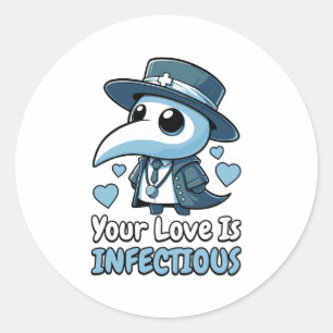 Sticker Rond Ton Amour Est Infectieux ! Joli sorcier docteur Pu