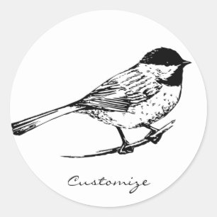 Sticker Rond Tonnerre de chickadee à calotte noire