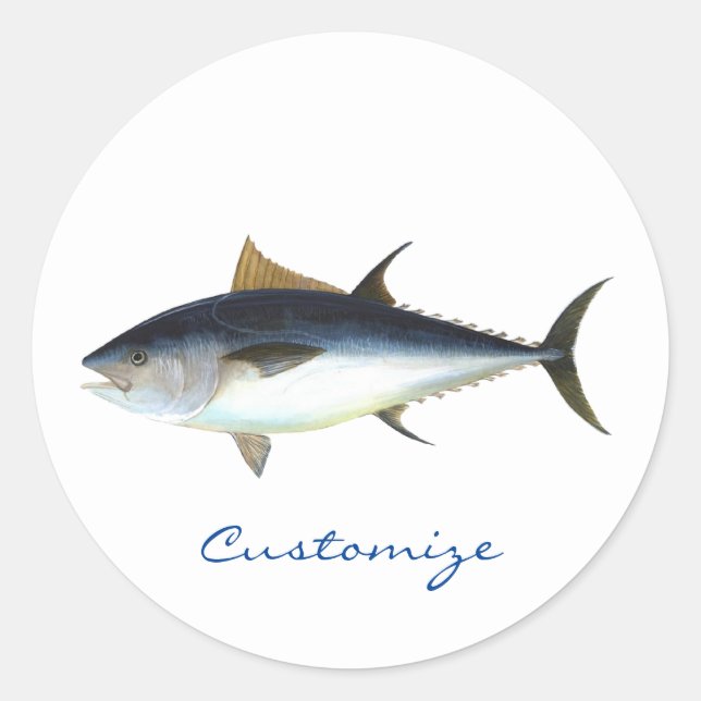 Sticker Rond Tonnerre en forme de thon rouge (Devant)
