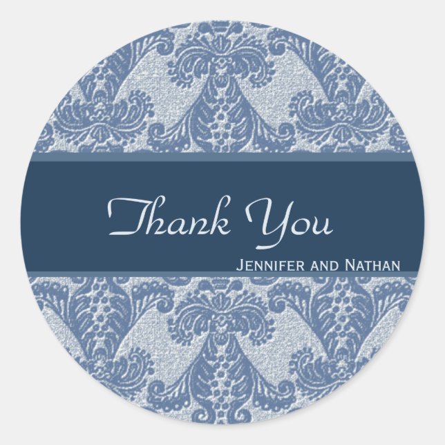 Sticker Rond Tons de Merci Damas bleu (Devant)