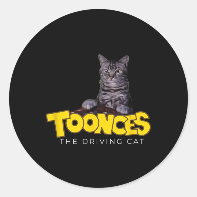 Sticker Rond Toonces Le Chat De Conduite (Devant)