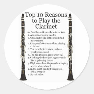 Sticker Rond Top 10 Clarinet