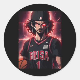 Sticker Rond Top du joueur de basket
