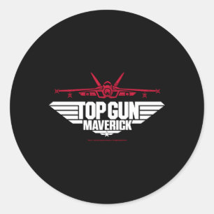 Sticker Rond Top Gun Maverick Fighter Jet