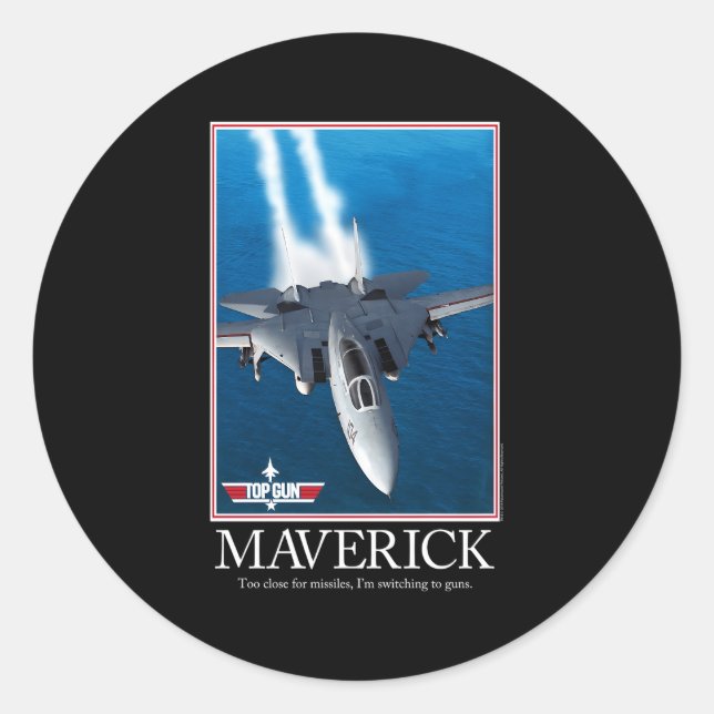 Sticker Rond Top Gun Maverick Motivation (Devant)