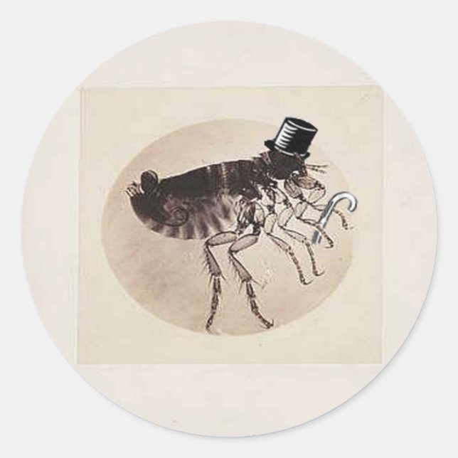 Sticker Rond Top Hat and Cane Flea (Devant)