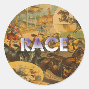 Sticker Rond TOP Horse Race