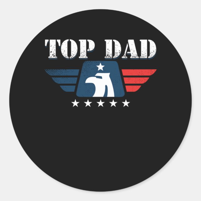 Sticker Rond Top Papa Papa Papa Père Fête des pères Parent Gran (Devant)