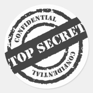 Sticker Rond Top Secret Confidentiel