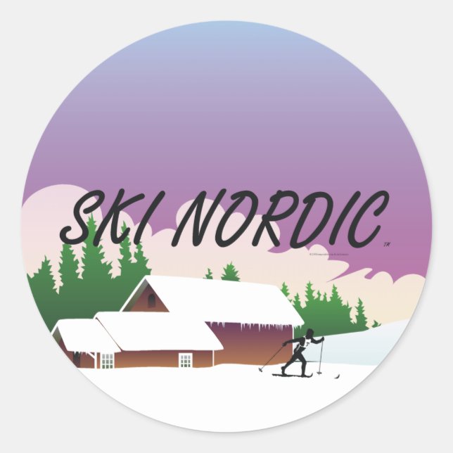 Sticker Rond TOP Ski nordique (Devant)