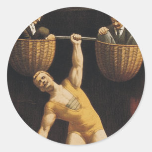 Sticker Rond TOP Weighlifting Old School