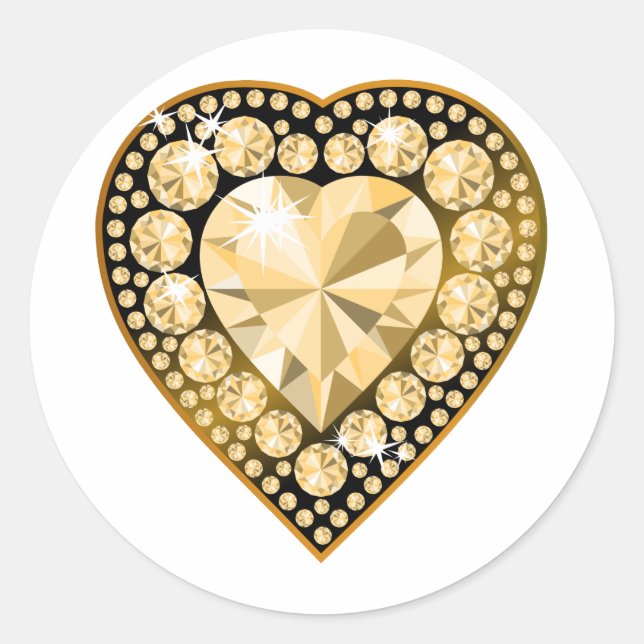 Sticker Rond Topaz Gem Heart (Devant)