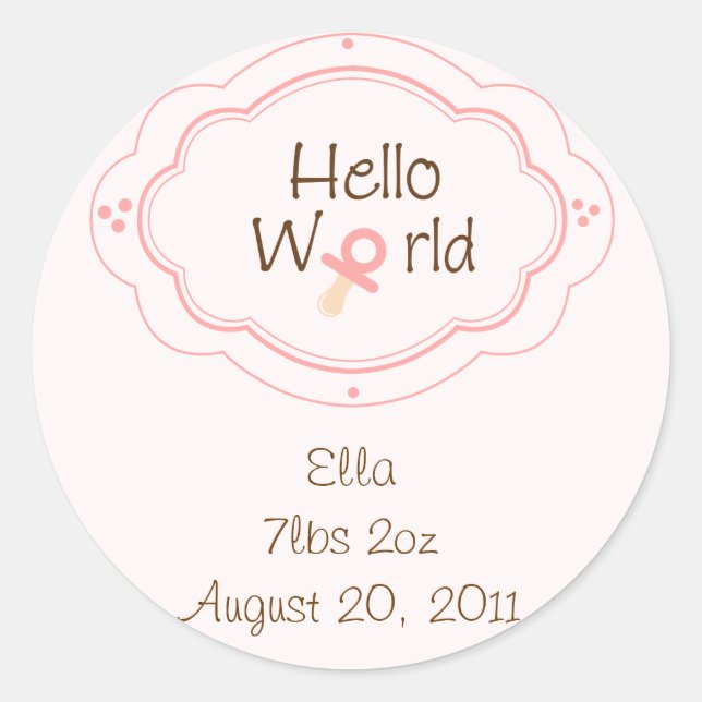 Sticker Rond Topers/Stickers Cupcake faire-part de naissance (Devant)