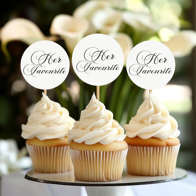 Sticker Rond Topp de gâteau Mariage de script moderne pour elle (Créateur téléchargé)
