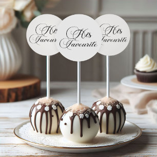 Sticker Rond Topp de gâteau Mariage de script moderne pour lui