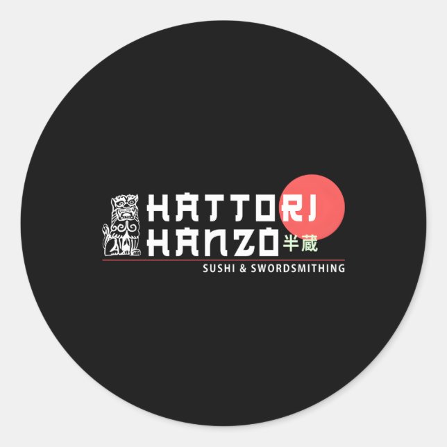 Sticker Rond Tori Hanzo Sushi Et Swordsmier (Devant)
