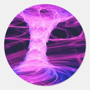 Sticker Rond Tornade d'énergie bleue et rose