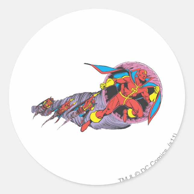 Sticker Rond Tornade Rouge En Mouvement Vent (Devant)