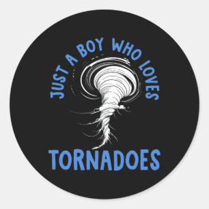 Sticker Rond Tornado Anniversaire Garçon Storm Chaser Garçons E
