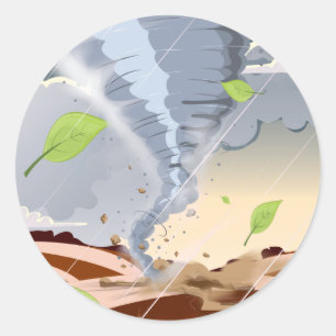 Sticker Rond Tornado Twister