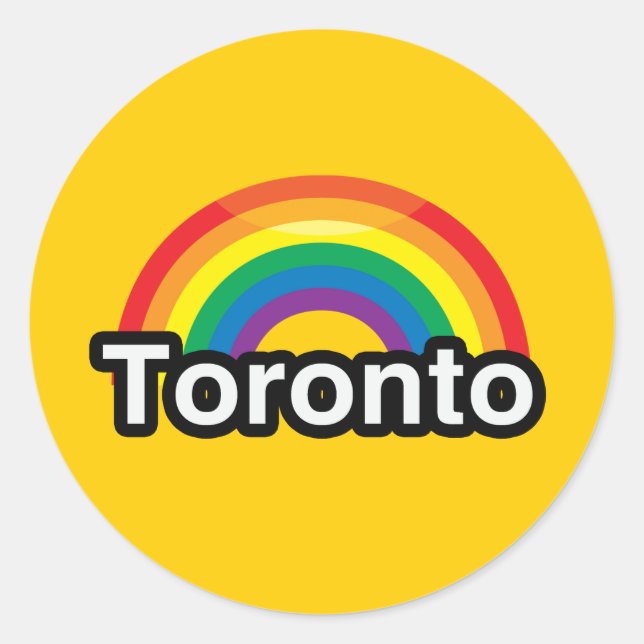 STICKER ROND TORONTO PRIDE LGBT RAINBOW (Devant)