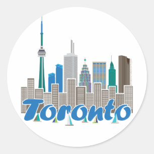 Sticker Rond Toronto Skyline