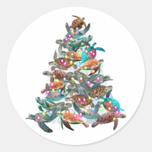 Sticker Rond Tortue Arbre de Noël Ornement Arbre de Noël Arbre 
