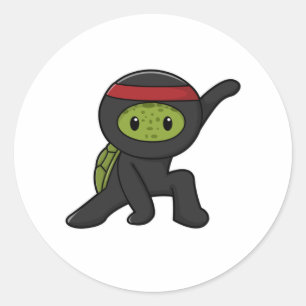 Sticker Rond Tortue avec Shell comme Ninja