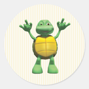 Sticker Rond Tortue cool