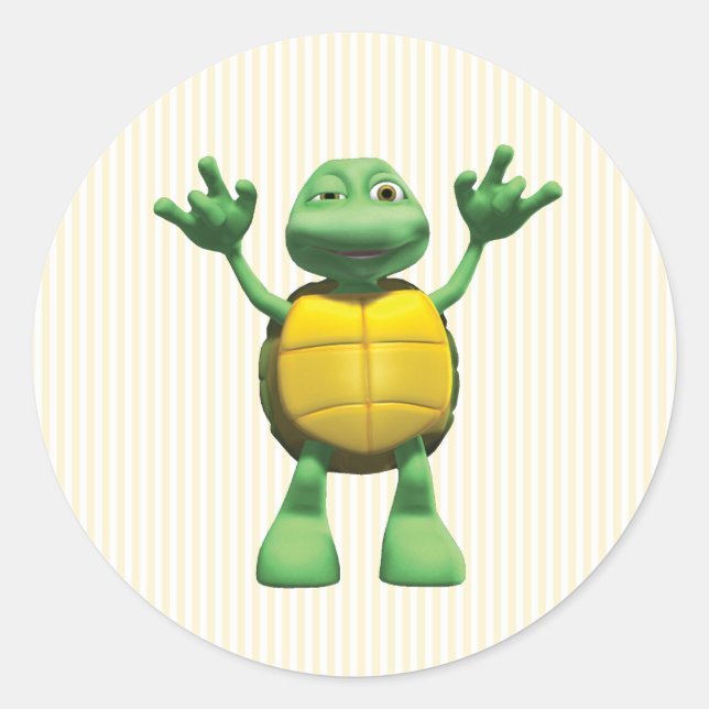 Sticker Rond Tortue cool (Devant)