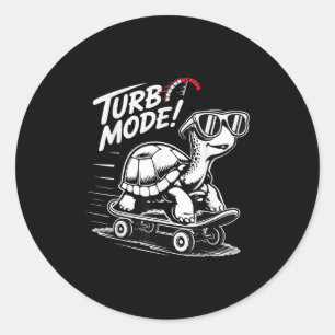 Sticker Rond Tortue cool Sur Skateboard Funny Turbo Cadeau Vint
