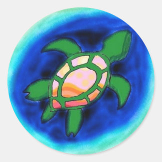 Sticker Rond Tortue de mer