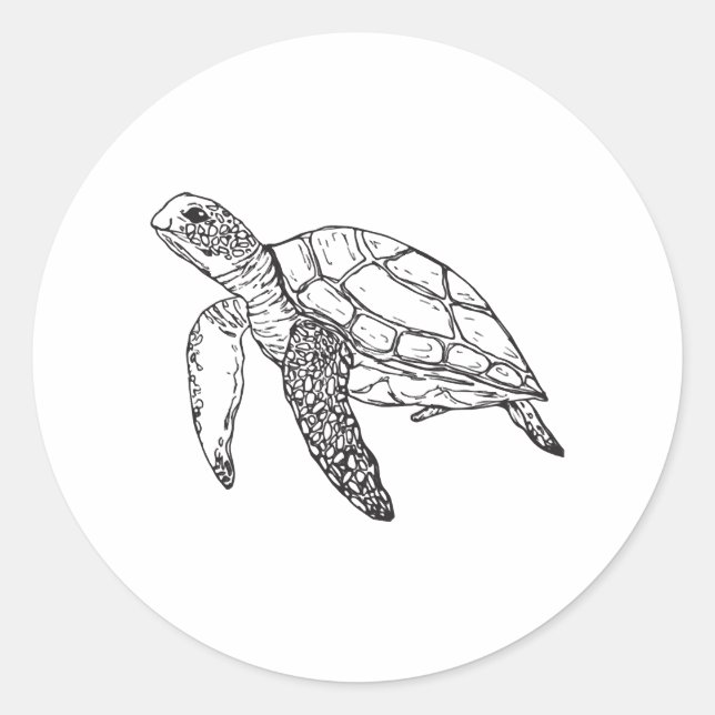 Sticker Rond tortue de mer (Devant)