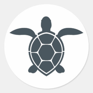 Sticker Rond Tortue de mer