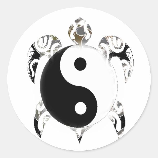 Sticker Rond Tortue de mer (Devant)