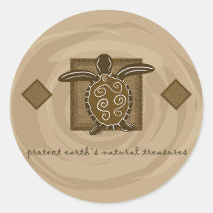 Sticker Rond Tortue de mer