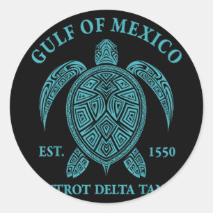 Sticker Rond Tortue Du Golfe Du Mexique Delta Tango Est 1550