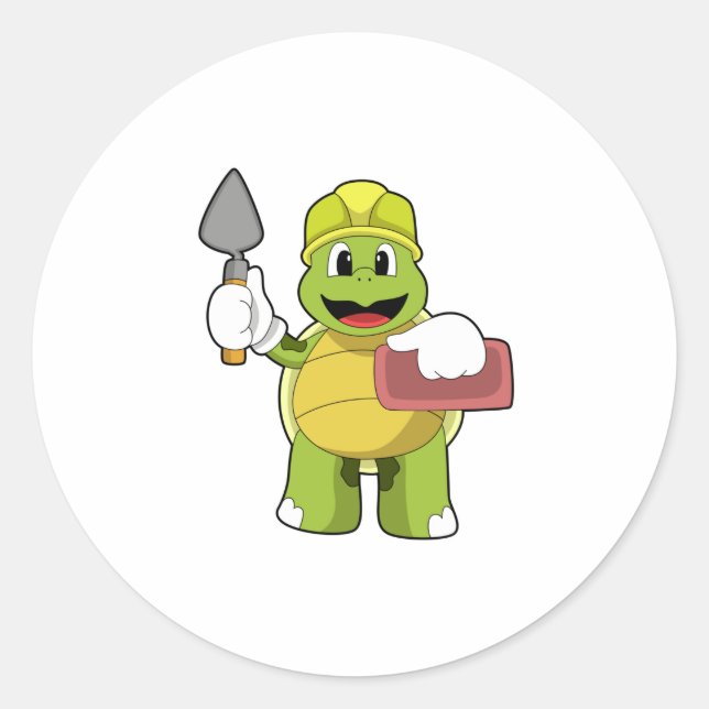 Sticker Rond Tortue en mason avec pierre (Devant)