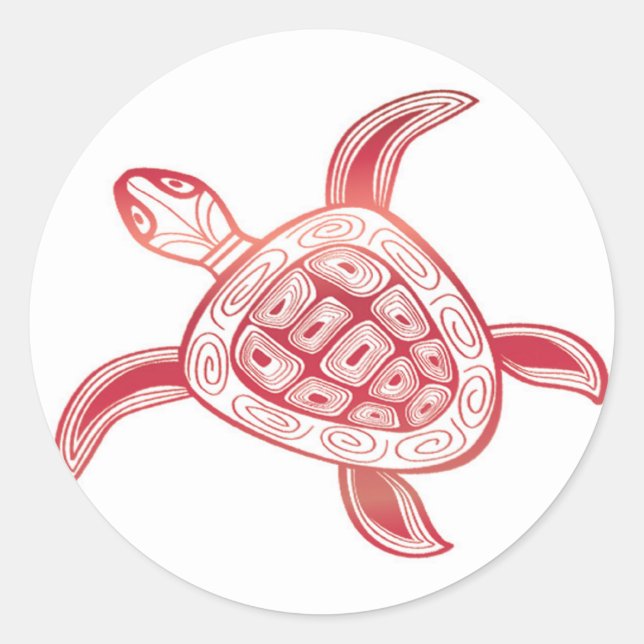 Sticker Rond Tortue Hawaii (Devant)