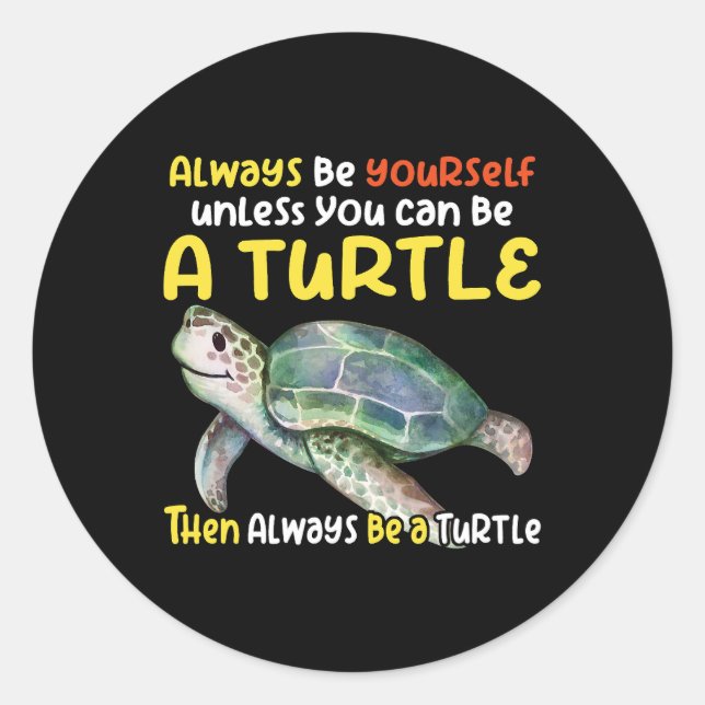 Sticker Rond Tortue marine être tortue marine tortue marine (Devant)