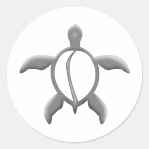 Sticker Rond tortue métallique