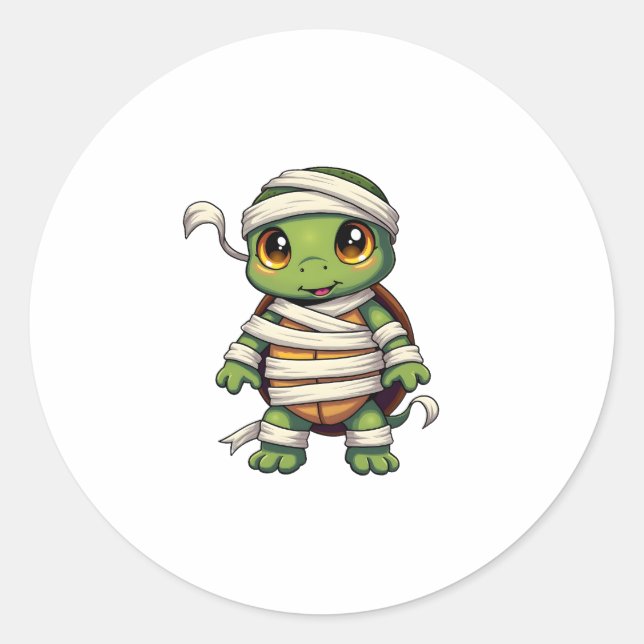Sticker Rond Tortue momie (Devant)