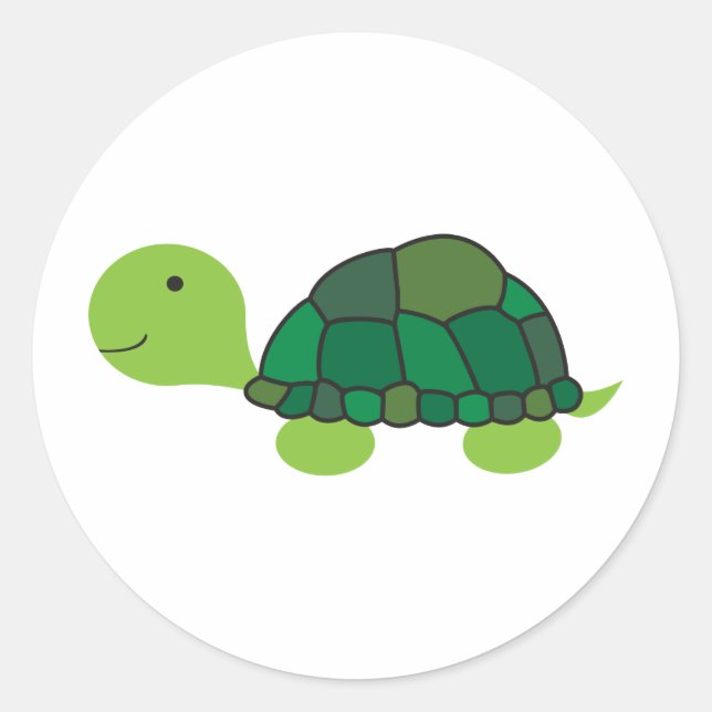 Sticker Rond Tortue mûre (Devant)