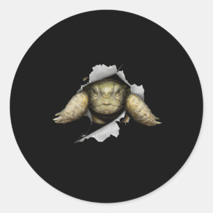 Sticker Rond Tortue propriétaire Tortue Tortue Love Tortoise